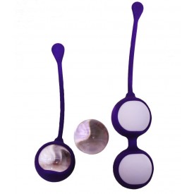 Фиолетовые вагинальные шарики Cosmo Balls с парой сменных шаров